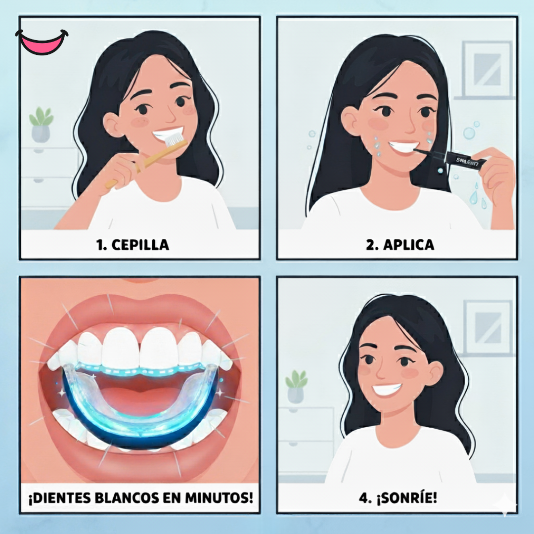 💎 SmileUp™ Diamond Series – Kit Blanqueador Dental LED Inalámbrico | 4 Serums PAP+ Recargables