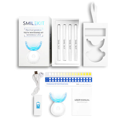 💎 SmileUp™ Diamond Series – Kit Blanqueador Dental LED Inalámbrico | 4 Serums PAP+ Recargables